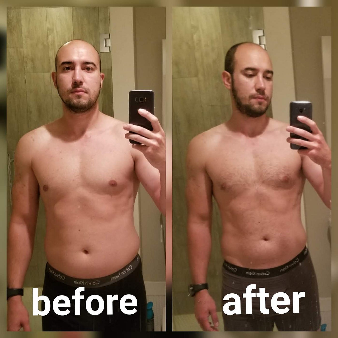 Weight loss transformation result